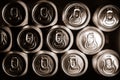 Metal beer cans background Royalty Free Stock Photo