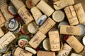 Metal Beer Caps and Assorted Wine Corks Background Texture