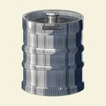 Metal beer keg isolated on light background. Hand drawn beer barrel vector illustration Royalty Free Stock Photo