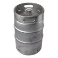 Metal beer keg isolated. Real scratched metal barrel Royalty Free Stock Photo