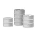 Metal Beer Kegs or Barrel for Beer Storage and Fermenting Vector Illustration