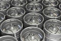 Metal beer kegs Royalty Free Stock Photo