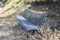 Metal bench in the forest