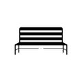 Black solid icon for Metal bench, seat and pew