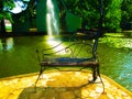 Metal bench in the park