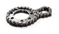 Metal Bicycle Chain on Sprocket on a White Background - Generative AI Royalty Free Stock Photo