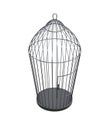Metal bird cage on white background. 3d rendering Royalty Free Stock Photo