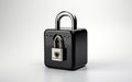 "Metal Black Padlock with Key for Locking and Unlocking"Generative Ai