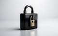 "Metal Black Padlock with Key for Locking and Unlocking"Generative Ai