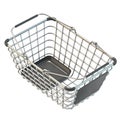 Metal black shopping basket 3D