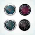 Metal and black of wall clock analog Royalty Free Stock Photo