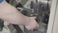 Metal blank machining process on lathe with cutting tool