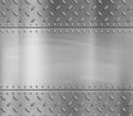 Metal blank polished plate with rivets and pattern