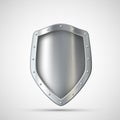 Metal blank shield isolated on white background Royalty Free Stock Photo