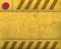 Metal blank yellow warning plate with stripes
