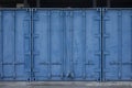 Metal blue cargo container Royalty Free Stock Photo