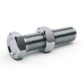 Metal bolt with nut isolated on transparent background Royalty Free Stock Photo