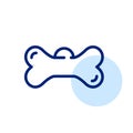 Metal bone shaped dog collar name tag. Pixel perfect, editable stroke line icon