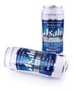 Metal bottle beer of Asahi Super