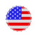 Metal Bottle Cap with USA Flag. 3d Rendering Royalty Free Stock Photo