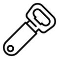 Metal bottle-opener icon, outline style Royalty Free Stock Photo