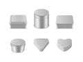 Metal box icon set vector realistic illustration Royalty Free Stock Photo