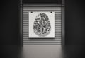 Metal brain on canvas as concept