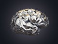 Metal brain 3d illustration