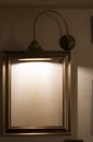 metal brass light fixture fixed on the wall. Royalty Free Stock Photo