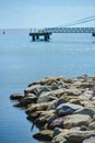 Metal bridge on the coast