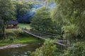 Metal bridge over Crisul Repede river. The Crisului Repede gorge, Bihor county, Romania, Europe.