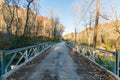 Metal Bridge Overtop the River in BeeTree Preserve in Parkton, M Royalty Free Stock Photo