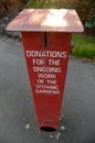 Metal brown donation box