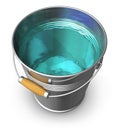 Metal bucket full of clear water Royalty Free Stock Photo