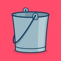 Metal bucket icon, sign or symbol for app.