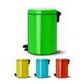 Metal Bucket Vector. Bucketful Different Colors. Classic Jar Empty. Office, Restroom Equipment For Paper Trash. Reatil Royalty Free Stock Photo