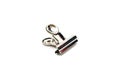 Metal bulldog clip isolate on white Royalty Free Stock Photo