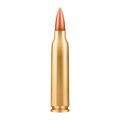 Metal bullet isolated on white background for automatic rifles. Bullet 5.56 mm Caliber
