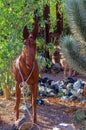 Metal Burro Garden Sculpture Display in Nevada Cactus Nursery Royalty Free Stock Photo