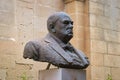 Metal bust of Winston Churchill Royalty Free Stock Photo