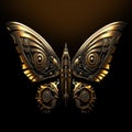 Metal butterfly with elements of abstract mechanics. Royalty Free Stock Photo
