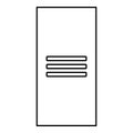 Metal cabinet steel locker box contour outline line icon black color vector illustration image thin flat style Royalty Free Stock Photo