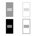 Metal cabinet steel locker box set icon grey black color vector illustration image solid fill outline contour line thin flat style Royalty Free Stock Photo