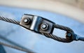 Metal cable clamp Royalty Free Stock Photo