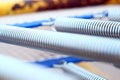 Metal cable closeup photo for abstract background Royalty Free Stock Photo