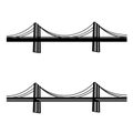 Metal cable suspension bridge black symbol