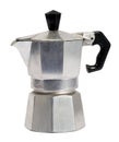 Metal caffettiera or coffee percolator Royalty Free Stock Photo