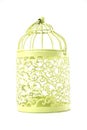 Metal cage lantern tea light holder isolated on white background Royalty Free Stock Photo