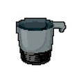 metal camp cup game pixel art vector illustration