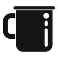 Metal campsite mug icon simple vector. Tourist equipment